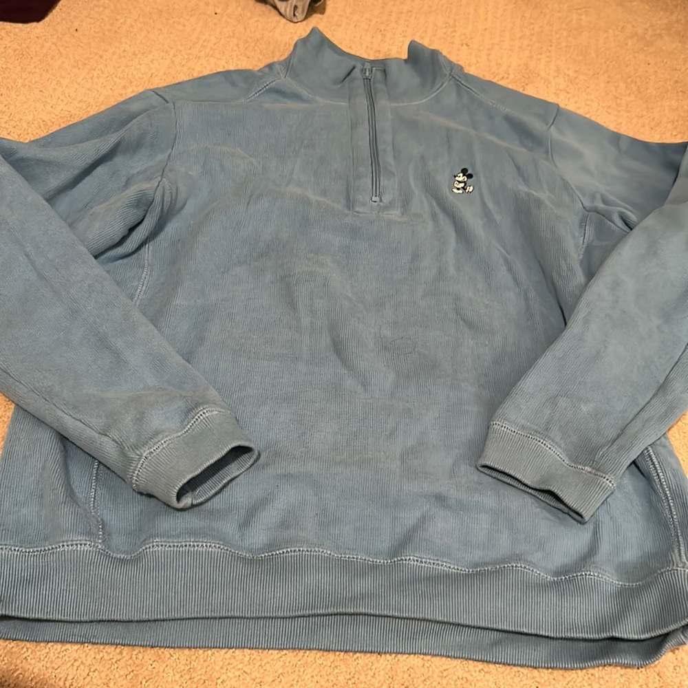 Light Blue Disney logo quarter zip